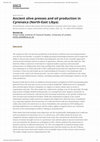 Research paper thumbnail of Review of: A. BUZAIAN, ANCIENT OLIVE PRESSES AND OIL PRODUCTION IN CYRENAICA (NORTH-EAST LIBYA). London: British Institute for Libyan and Northern African Studies, 2022. Pp. 176. ISBN 9781915808004.