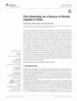 Research paper thumbnail of The University as a Source of Social Capital in Chile