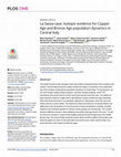 Research paper thumbnail of La Sassa cave: Isotopic evidence for Copper Age and Bronze Age population dynamics in Central Italy