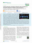 Research paper thumbnail of Tailoring Disorder and Quality of Photonic Glass Templates for Structural Coloration by Particle Charge Interactions