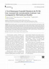 Research paper thumbnail of A Novel Homozygous Frameshift Mutation in the PLCB4 Gene Associated with Auriculocondylar Syndrome 2 and Accompanied by Mild Intellectual Disability