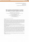 Research paper thumbnail of Micro-machismo and discrimination in academia: The violation of the right to equality in university