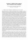 Research paper thumbnail of Pertinence et validité de tâches complexes dans l’évaluation de futurs enseignants