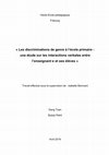 Research paper thumbnail of Les discriminations de genre à l'école primaire: Une étude sur les interactions verbales en l'enseignant-e et ses élèves