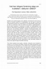 Research paper thumbnail of Segnestam Larsson, O & Jutterström, M (2023) “Vad kan tidigare forskning säga om kvaliteten i idéburen välfärld?”, I Socialmedicinsk tidsskrift, 100(6): 763-773.