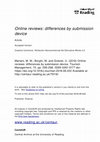 Research paper thumbnail of Online reviews: Differences by submission device