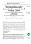 Research paper thumbnail of Platform-mediated tourism micro-entrepreneurship: implications for community-based tourism in Thailand