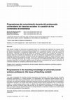 Research paper thumbnail of Progresiones del conocimiento docente del profesorado universitario de ciencias sociales