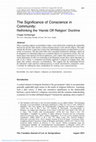 Research paper thumbnail of The Significance of Conscience in Community: Rethinking the 'Hands off Religion' Doctrine