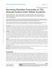 Research paper thumbnail of Recovering Osteoblast Functionality on TiO2 Nanotube Surfaces Under Diabetic Conditions