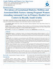 Research paper thumbnail of Prevalence of Gestational Diabetes Mellitus and Associated Risk Factors Among Pregnant Women Attending Antenatal Care in Primary Health Care Centers in Riyadh, Saudi Arabia