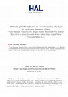 Research paper thumbnail of Méthode pluridisciplinaire de caractérisation physique des systèmes dunaires côtiers