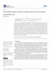 Research paper thumbnail of The cognitive capacity of free will: a specific space for the human being irreproducible in AI