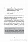 Research paper thumbnail of Colorado River Basin water policy: using Bourdieu’s field theory in the environmental policy arena