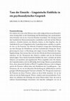 Research paper thumbnail of Tanz der Einsicht – Linguistische Einblicke in ein psychoanalytisches Gespräch