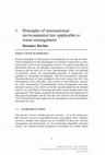 Research paper thumbnail of Principles of international environmental law applicable to waste management