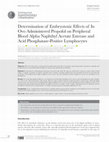 Research paper thumbnail of Determination of Embryotoxic Effects of In Ovo Administered Propofol on Peripheral Blood Alpha Naphthyl Acetate Esterase and Acid Phosphatase-Positive Lymphocytes