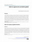 Research paper thumbnail of Sobre la urgencia de una bioética global