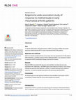 Research paper thumbnail of Epigenome wide association study of response to methotrexate in early rheumatoid arthritis patients