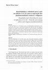 Research paper thumbnail of Hospitalidade e cidadania para a paz em Efésios 2,11-22: para a superação dos fundamentalismos étnicos e religiosos