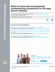 Research paper thumbnail of Effect of chemically and biologically synthesized Ag nanoparticles on the algae growth inhibition