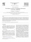 Research paper thumbnail of The influence of factors on superplastic deformation of Al–Al4C3 composites