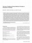 Research paper thumbnail of The use of traditional Chinese medicine principles in chiropractic technique