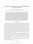 Research paper thumbnail of An analytical model for the flow of collisionless plasma along magnetic fields