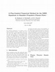 Research paper thumbnail of A flux-limited numerical method for the MHD equations to simulate propulsive plasma flows