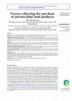 Research paper thumbnail of Factors affecting the purchase of private label food products