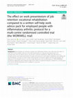 Research paper thumbnail of The effect on work presenteeism of job retention vocational rehabilitation compared to a written self-help work advice pack for employed people with inflammatory arthritis: protocol for a multi-centre randomised controlled trial (the WORKWELL trial)