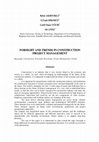 Research paper thumbnail of Forsight and Trends in Construction Project Management