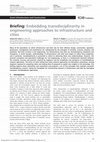 Research paper thumbnail of Briefing: Embedding transdisciplinarity in engineering approaches to infrastructure and cities