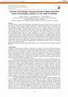 Research paper thumbnail of The Role of Technology Entrepreneurship in Higher Education Sector of Developing Countries: A Case Study of Pakistan