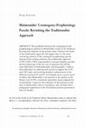 Research paper thumbnail of Maimonides’ Cosmogony-Prophetology Puzzle: Revisiting the Traditionalist Approach [Aleph 22.1-2 (2022): 101– 123)]