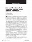 Research paper thumbnail of Proposed Requirements for Behavioral Health in Family Medicine Residencies