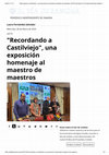 Research paper thumbnail of Recordando a Castilviejo, una exposición homenaje al maestro de maestros_El Día de Zamora 20240306