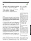 Research paper thumbnail of Derivation and External Validation of a Clinical Model to Predict Heart Failure Onset in Patients with Incident Diabetes