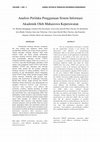 Research paper thumbnail of Analisis Perilaku Penggunaan Sistem Informasi Akademik Oleh Mahasiswa Keperawatan