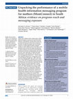 Research paper thumbnail of Unpacking the performance of a mobile health information messaging program for mothers (MomConnect) in South Africa: evidence on program reach and messaging exposure