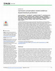 Research paper thumbnail of Carnivore conservation needs evidence-based livestock protection