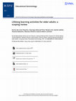 Research paper thumbnail of Lifelong learning activities for older adults: a scoping review