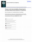 Research paper thumbnail of Threats to the Internal Validity of Experimental and Quasi-Experimental Research in Healthcare