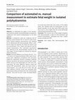 Research paper thumbnail of Comparison of automated vs. manual measurement to estimate fetal weight in isolated polyhydramnios