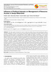 Research paper thumbnail of Influence of Political Interests on Management of Resource Access in Awoja Watershed