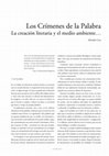 Research paper thumbnail of Los Crímenes de la Palabra La creación literaria y el medio ambiente