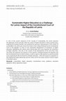 Research paper thumbnail of Sustainable Higher Education as a Challenge for Latvia: Impact of the Constitutional Court of the Republic of Latvia