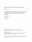 Research paper thumbnail of Cost-Effectiveness of Food and Cash Transfers to Patients under Anti-Retroviral Treatment in Zambia