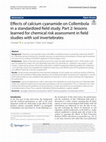 Research paper thumbnail of Effects of calcium cyanamide on Collembola in a standardized field study. Part 2: lessons learned for chemical risk assessment in field studies with soil invertebrates