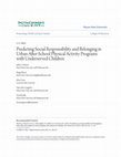 Research paper thumbnail of Predicting Social Responsibility and Belonging in Urban After-School Physical Activity Programs with Underserved Children